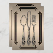 Elegantes Abendessen-Party Einladung (Vorne/Hinten)