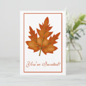 Elegantes Abendessen Party Einladung Herbstblatt 5 (Stehend Vorderseite)