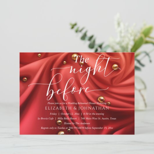 Elegantes Abendessen vor der Probe Einladung (Stehend Vorderseite)