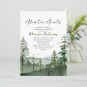 Elegantes Abenteuer mit Wasserfarbe erwartet Kinde Einladung (Stehend Vorderseite)