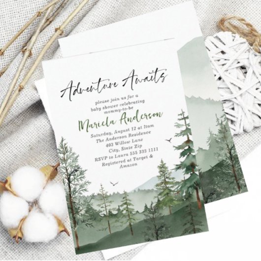 Elegantes Abenteuer mit Wasserfarbe erwartet Kinde Einladung