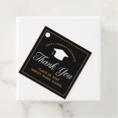 Elegantes Abschluss Black Gold Custom School Party Geschenkanhänger (Beispiel)