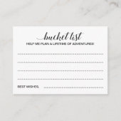 Elegantes Abschluss Bucket List Ideen Gästebuch Hinweiskarte (Vorderseite)