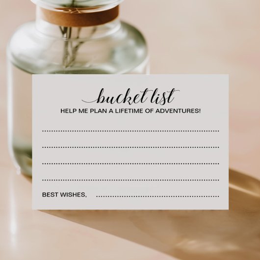 Elegantes Abschluss Bucket List Ideen Gästebuch Hinweiskarte