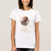 Elegantes Abschluss Custom Graduate Chic Gold Foto T-Shirt (Vorderseite)