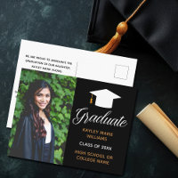 Elegantes Abschluss Foto Black Gold 2022 Graduate