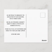 Elegantes Abschluss Foto Black Gold 2022 Graduate Postkarte (Rückseite)