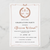 Elegantes Abschluss Foto der Jurastube Folieneinladung (Vorderseite)