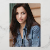 Elegantes Abschluss Foto der Jurastube Folieneinladung (Rückseite)