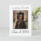 Elegantes Abschluss Foto Modernes Einladung (Stehend Vorderseite)