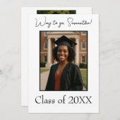 Elegantes Abschluss Foto Modernes Einladung (Vorne/Hinten)