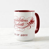 Elegantes Abschluss-Script-Design mit individuelle Tasse (VorderseiteRechts)