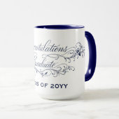 Elegantes Abschluss-Script-Design mit individuelle Tasse (VorderseiteRechts)