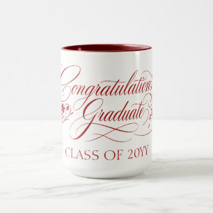 Elegantes Abschluss-Script-Design mit individuelle Tasse