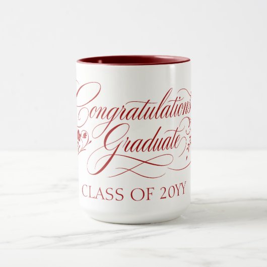 Elegantes Abschluss-Script-Design mit individuelle Tasse (Zentrum)