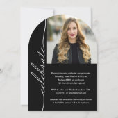 Elegantes Abschluss-Script-Foto-Abschlussfeier Einladung (Rückseite)