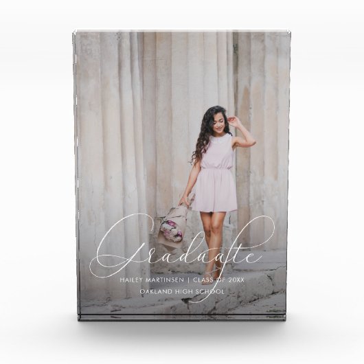 Elegantes Abschluss-Script mit Foto (Vorderseite)
