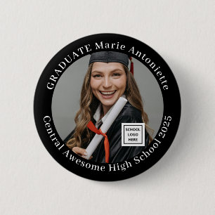 Elegantes Abschlussfoto-Schullogo-Abschluss Button