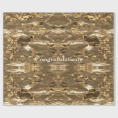 Elegantes Abstrakt-braunes goldenes Aussehen Geschenkpapier (Flach)