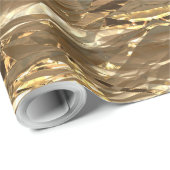 Elegantes Abstrakt-braunes goldenes Aussehen Geschenkpapier (Rolleneckpunkt)