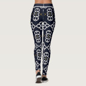 Elegantes Abstrakt geometrisches Muster in Navy Bl Leggings (Rückseite)