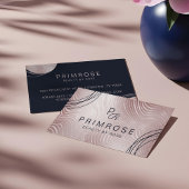 Elegantes Abstrakt Glam Rose Gold Luxury Monogram Visitenkarte