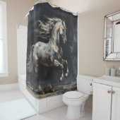 Elegantes Abstrakt Grau mit Goldenen Barock Duschvorhang (Beispiel)