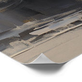 Elegantes Abstrakt Grau mit Goldenen Barock Poster (Ecke)