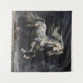 Elegantes Abstrakt Grau mit Goldenen Barock Wandteppich (Vorderseite (Horizontal))