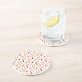 Elegantes Abstrakt rosa, florales Wasserfarbmuster Getränkeuntersetzer (Seite)