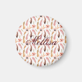 Elegantes Abstrakt rosa, florales Wasserfarbmuster Magnet