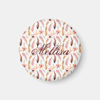 Elegantes Abstrakt rosa, florales Wasserfarbmuster Magnet
