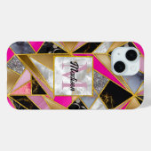 Elegantes abstrakt rosa, geometrisch Case-Mate iPhone hülle (Rückseite (Horizontal))