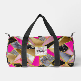 Elegantes abstrakt rosa, geometrisch duffle bag