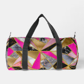 Elegantes abstrakt rosa, geometrisch duffle bag (Rückseite)
