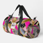 Elegantes abstrakt rosa, geometrisch duffle bag (Rechte Ecke)