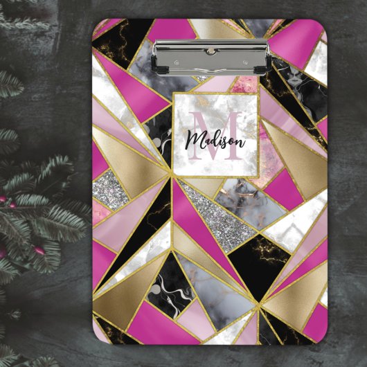 Elegantes abstrakt rosa, geometrisch klemmbrett