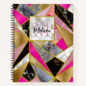 Elegantes abstrakt rosa, geometrisch notizblock (Vorderseite)