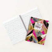 Elegantes abstrakt rosa, geometrisch notizblock (Innenseite)