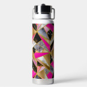 Elegantes abstrakt rosa, geometrisch trinkflasche (Hinten)
