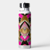 Elegantes abstrakt rosa, geometrisch trinkflasche (rechts)