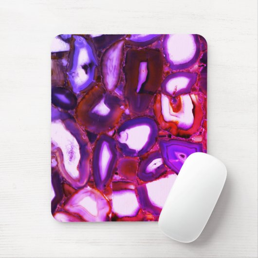 Elegantes abstrakt rosa lila Geodmuster Mousepad (Mit Mouse)