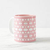 Elegantes Abstrakt rosa Muster Zweifarbige Tasse (Vorderseite Links)