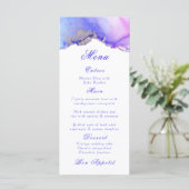 Elegantes Abstraktes Amethyst White Wedding Menu Menükarte (Stehend Vorderseite)