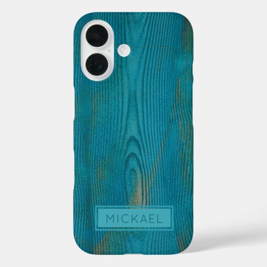 Elegantes Abstraktes Aquamarines Holzkorn Textur M Case-Mate iPhone Hülle (Rückseite)