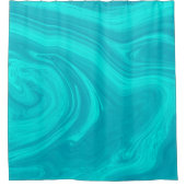 Elegantes Abstraktes Aquamarines Marmorarmatur | Duschvorhang (Vorderseite)