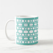Elegantes Abstraktes Aquamarines Muster Kaffeetasse (Links)