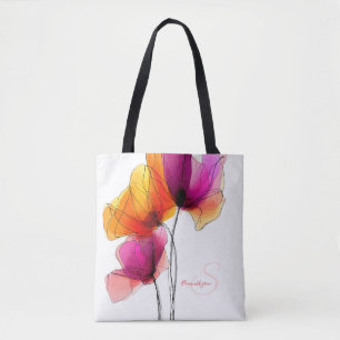 Elegantes abstraktes Aquarell-Blumenmuster nach Ma Tasche