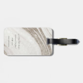 Elegantes Abstraktes Blassgoldenes Marmor Agate Gepäckanhänger (Rückseite horizontal)