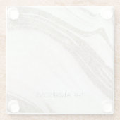 Elegantes Abstraktes Blassgoldenes Marmor Agate Glasuntersetzer (Rückseite)